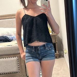 Black Lace Crop Top